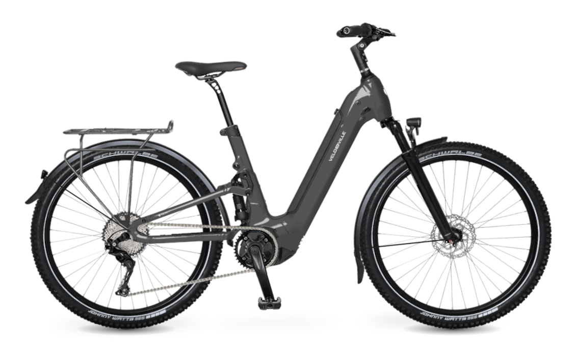 E-Bike zum Mieten, Marke: Velo de Ville, Farbe grau