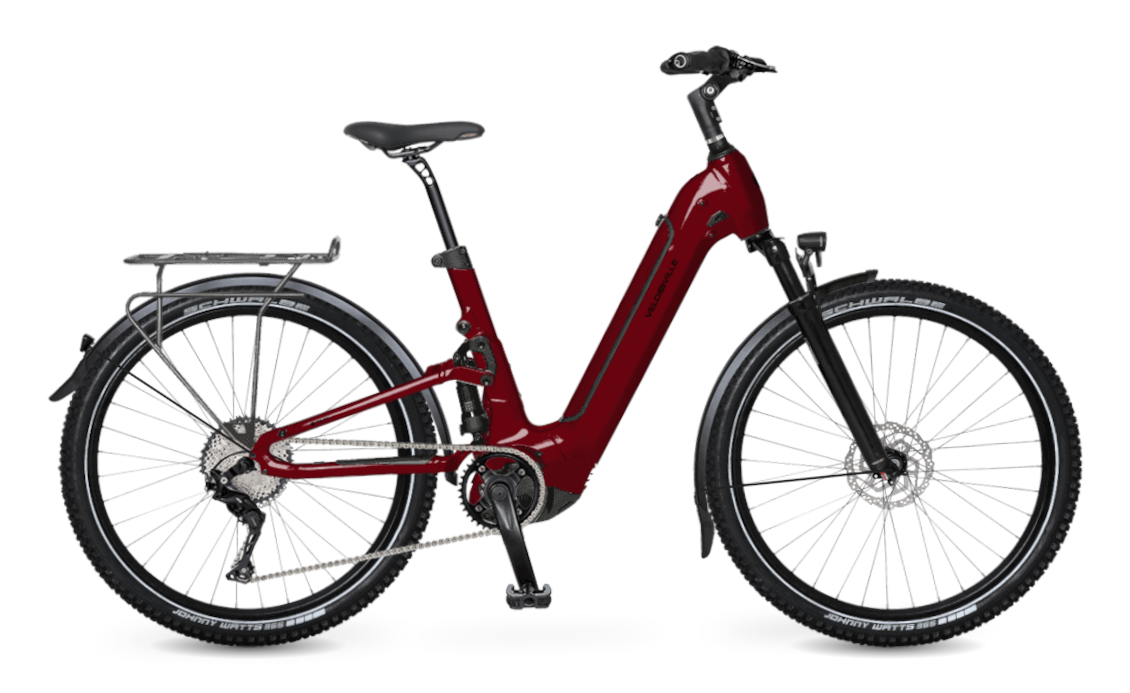 E-Bike zum Mieten, Marke: Velo de Ville, Farbe rot